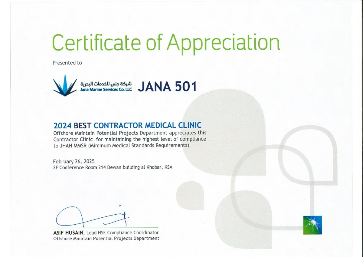 2024 Best Contractor Medical Clinic for JANA 501